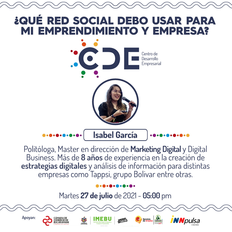 WEBINAR ¿QUÉ RED SOCIAL DEBO USAR PARA MI EMPRENDIMIENTO O EMPRESA?