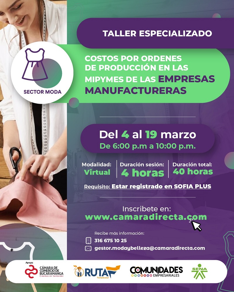 TALLER COSTOS MODA