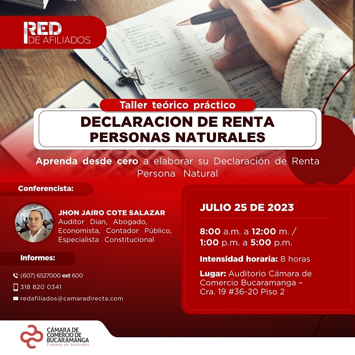 TALLER TEÓRICO PRÁCTICO - DECLARACION DE RENTA PERSONAS NATURALES 