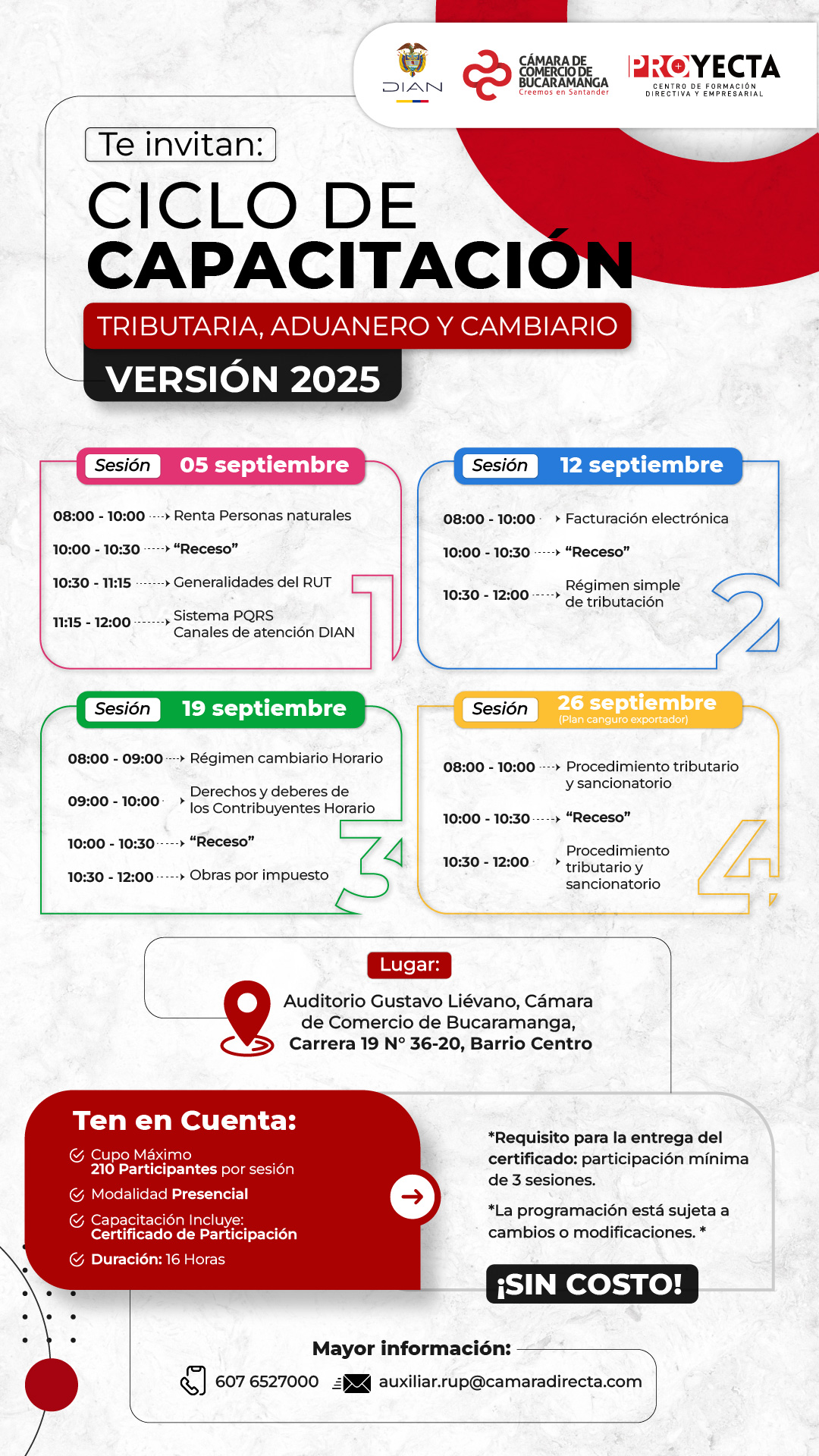 Ciclo de Capacitación Tributaria, Aduanera y Cambiaria Versión 2025