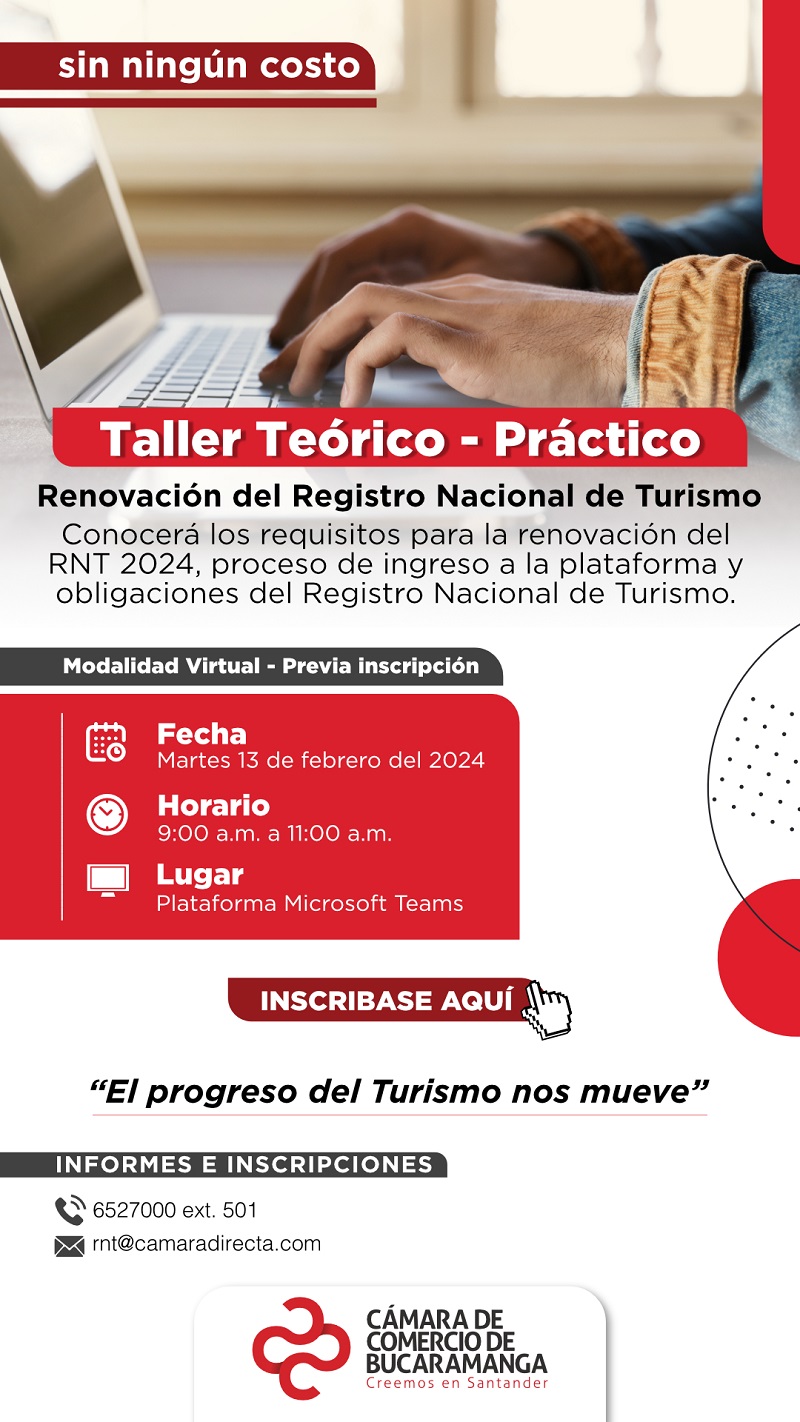 TALLER TEÓRICO-PRÁCTICO DE RENOVACIÓN DEL REGISTRO NACIONAL DE TURISMO