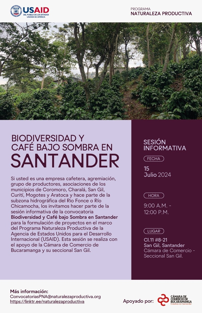 SESIÓN INFORMATIVA: CONVOCATORIA BIODIVERSIDAD Y CAFÉ BAJO SOMBRA EN SANTANDER