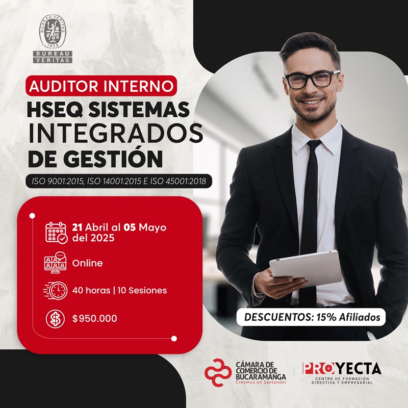 AUDITOR INTERNO HSEQ SIST. INTEGRADOS DE GESTIÓN ISO 9001:2015, ISO 14001:2015 E ISO 45001:2018 