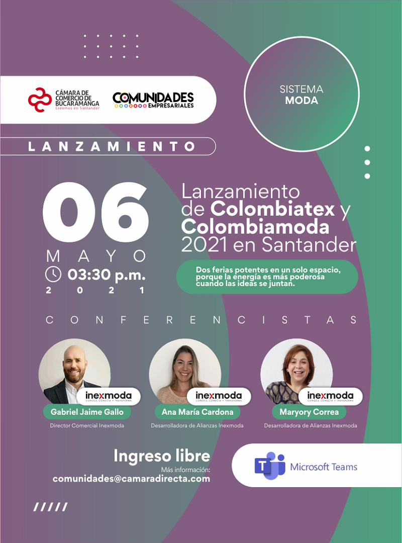 LANZAMIENTO DE COLOMBIATEX Y COLOMBIAMODA 2021 EN SANTANDER
