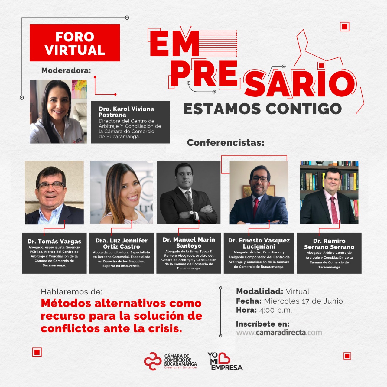 FORO VIRTUAL - MÉTODOS ALTERNATIVOS COMO RECURSO PARA LA SOLUCIÓN DE CONFLICTOS ANTE LA CRISIS