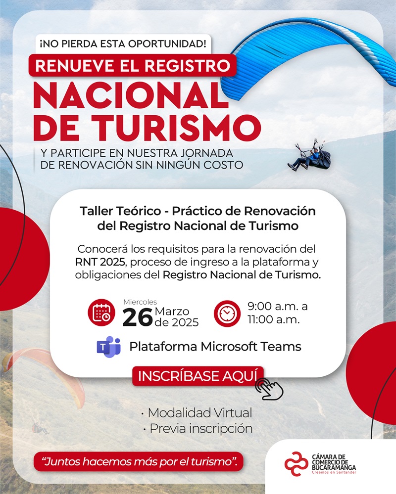 TALLER TEÓRICO PRÁCTICO DE RENOVACIÓN DEL REGISTRO NACIONAL DE TURISMO 26 MARZO 2025