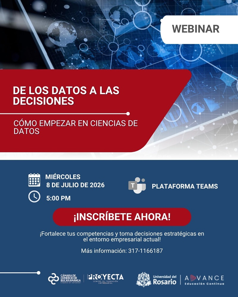 WEBINAR "DE LOS DATOS A LAS DECISIONES: C&Oacute;MO EMPEZAR EN CIENCIA DE DATOS"