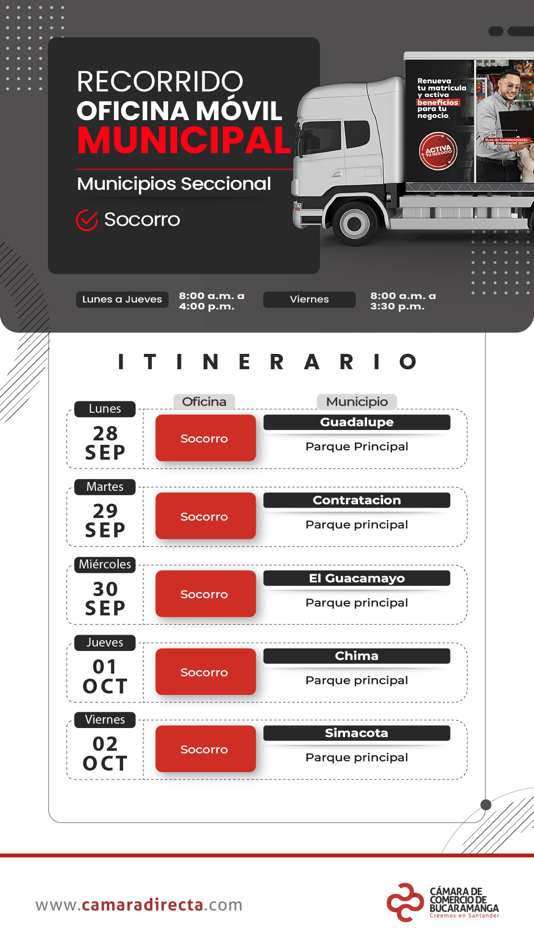 RECORRIDO OFICINA M&Oacute;VIL MUNICIPAL 2026