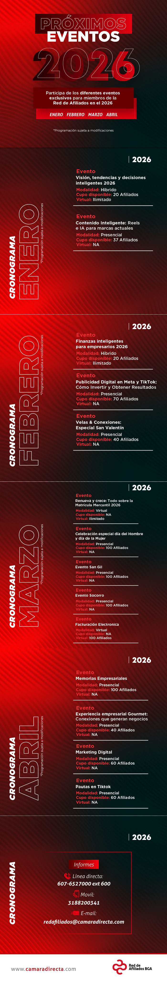 PROXIMOS EVENTOS AFILIADOS 2026