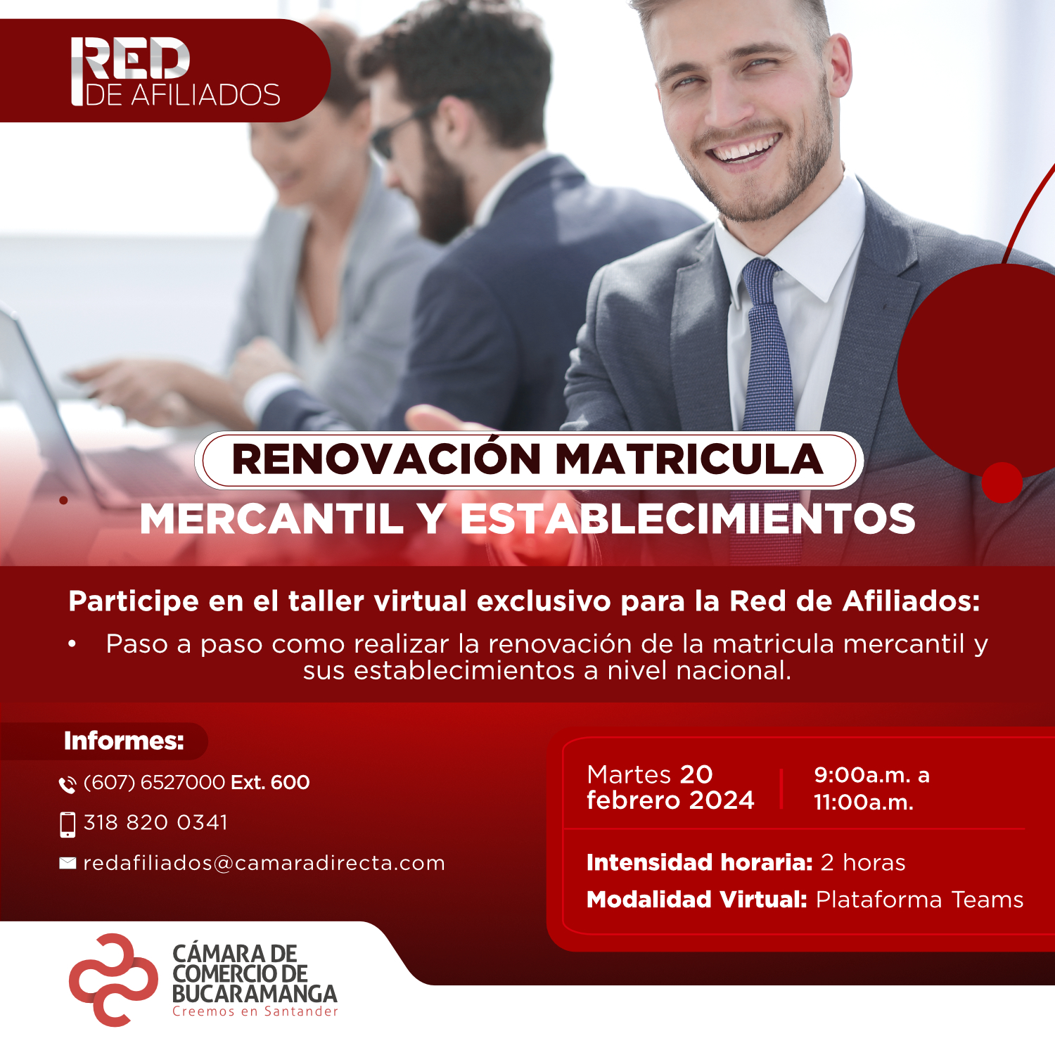 TALLER RENOVACI&Oacute;N MATRICULA MERCANTIL Y ESTABLECIMIENTOS AFILIADOS