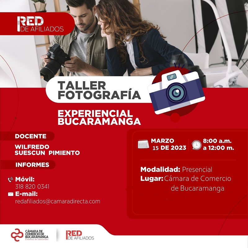 TALLER FOTOGRAFÍA EXPERIENCIAL BUCARAMANGA 15 MARZO 2023