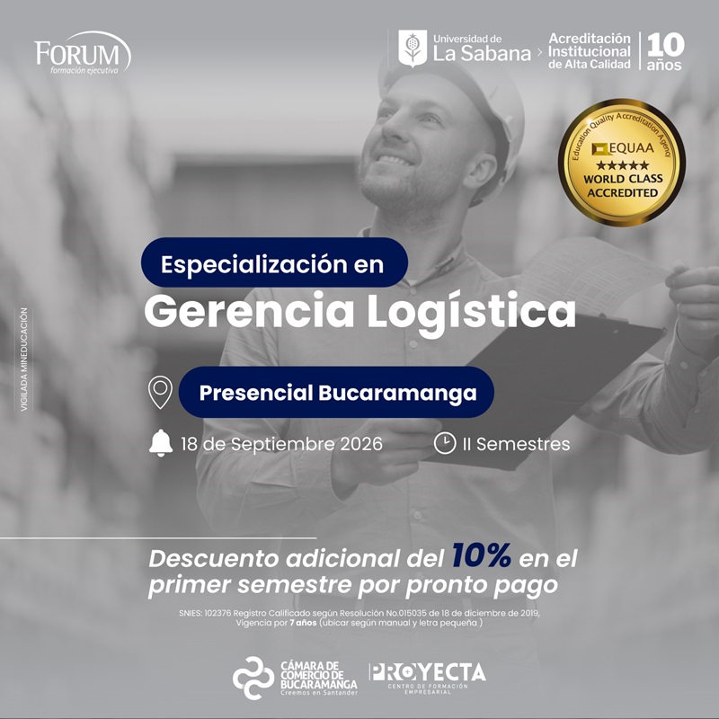 ESPECIALIZACI&Oacute;N EN GERENCIA LOG&Iacute;STICA - UNIVERSIDAD DE LA SABANA