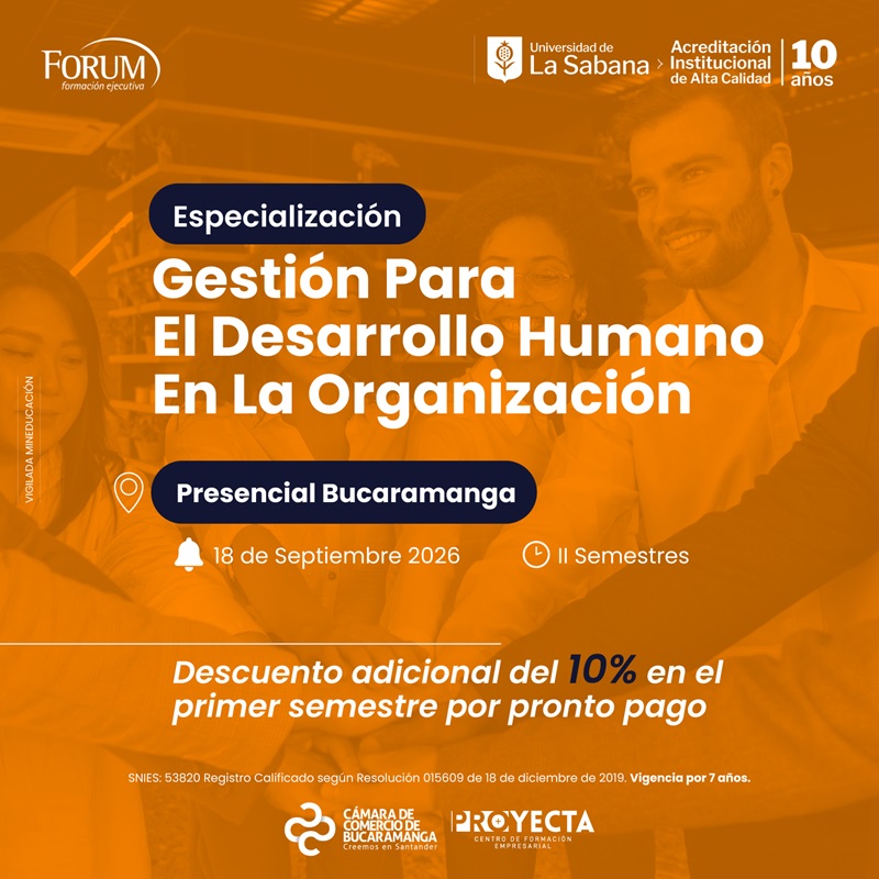 ESPECIALIZACI&Oacute;N EN GESTI&Oacute;N PARA EL DESARROLLO HUMANO EN LA ORGANIZACI&Oacute;N - UNIVERSIDAD DE LA SABANA 