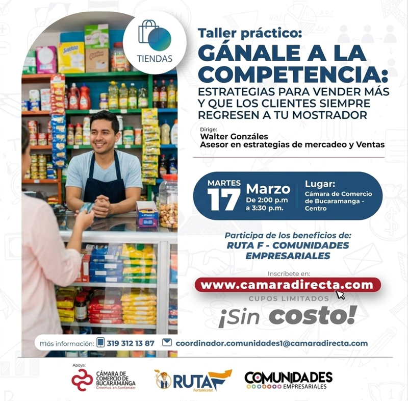 TALLER PR&Aacute;CTICO: "G&Aacute;NALE A LA COMPETENCIA: ESTRATEGIAS PARA VENDER M&Aacute;S"