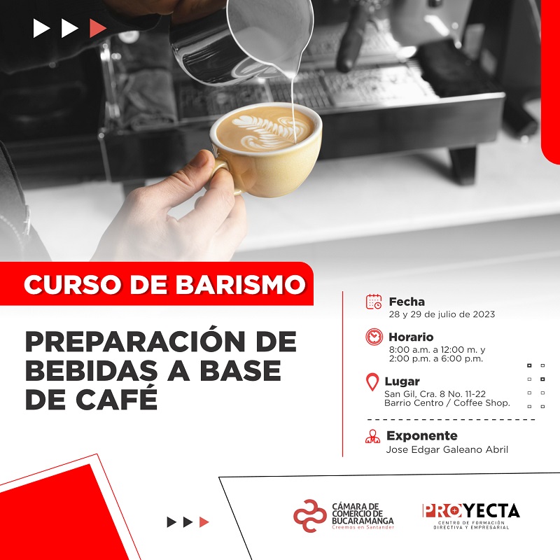CURSO DE BARISMO: PREPARACIÓN DE BEBIDAS A BASE DE CAFÉ