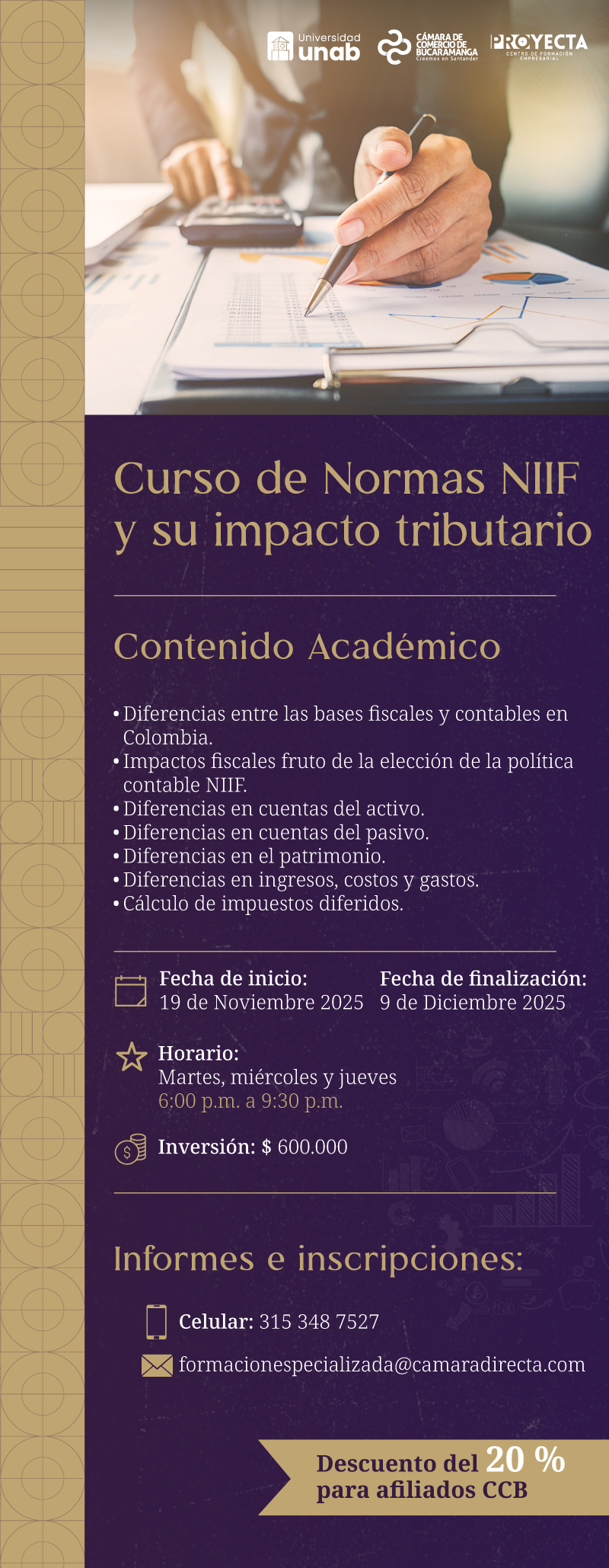 CURSO DE NORMAS NIIF Y SU IMPACTO TRIBUTARIO- UNAB