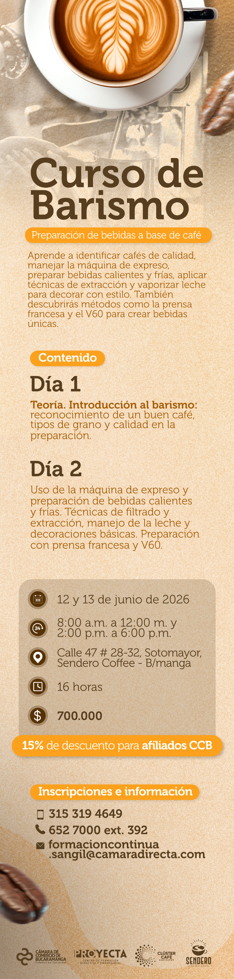 CURSO DE BARISMO: Preparaci&oacute;n de Bebidas a Base de Caf&eacute;