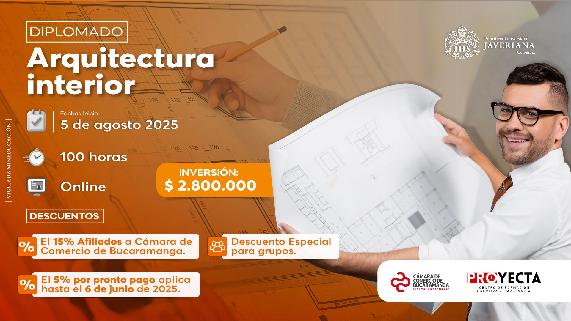 DIPLOMADO ARQUITECTURA INTERIOR- PONTIFICIA UNIVERSIDAD  JAVERIANA