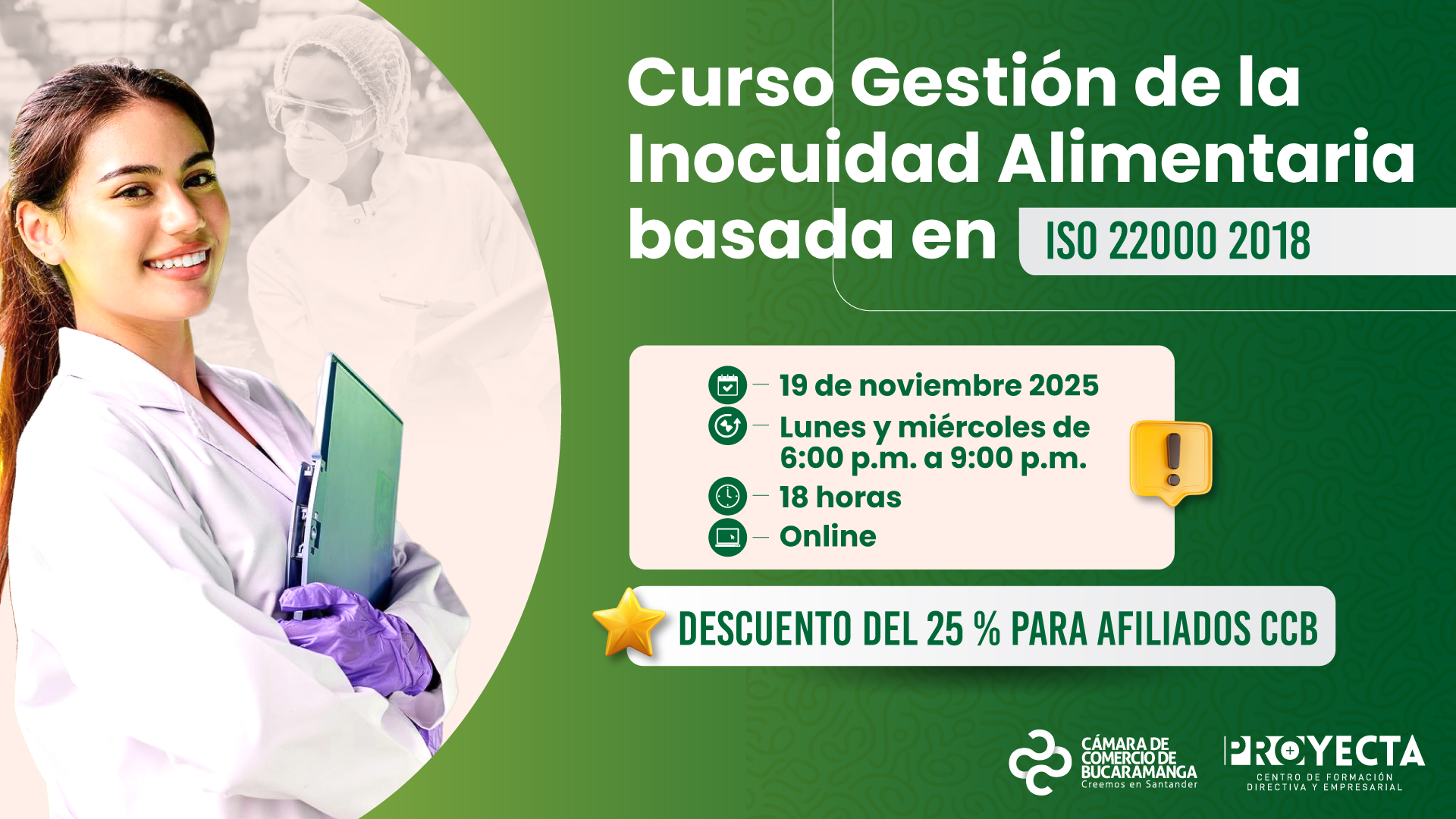 CURSO GESTIÓN DE LA INOCUIDAD ALIMENTARIA BASADA EN ISO 22000 2018. CURSO GESTIÓN DE LA INOCUIDAD ALIMENTARIA BASADA EN ISO 22000 2018.