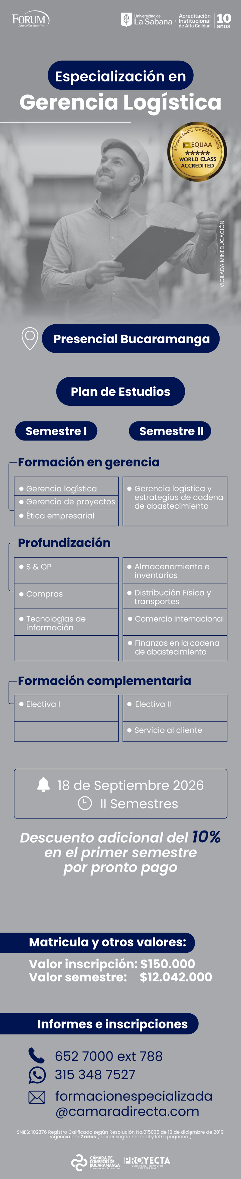 ESPECIALIZACI&Oacute;N EN GERENCIA LOG&Iacute;STICA - UNIVERSIDAD DE LA SABANA