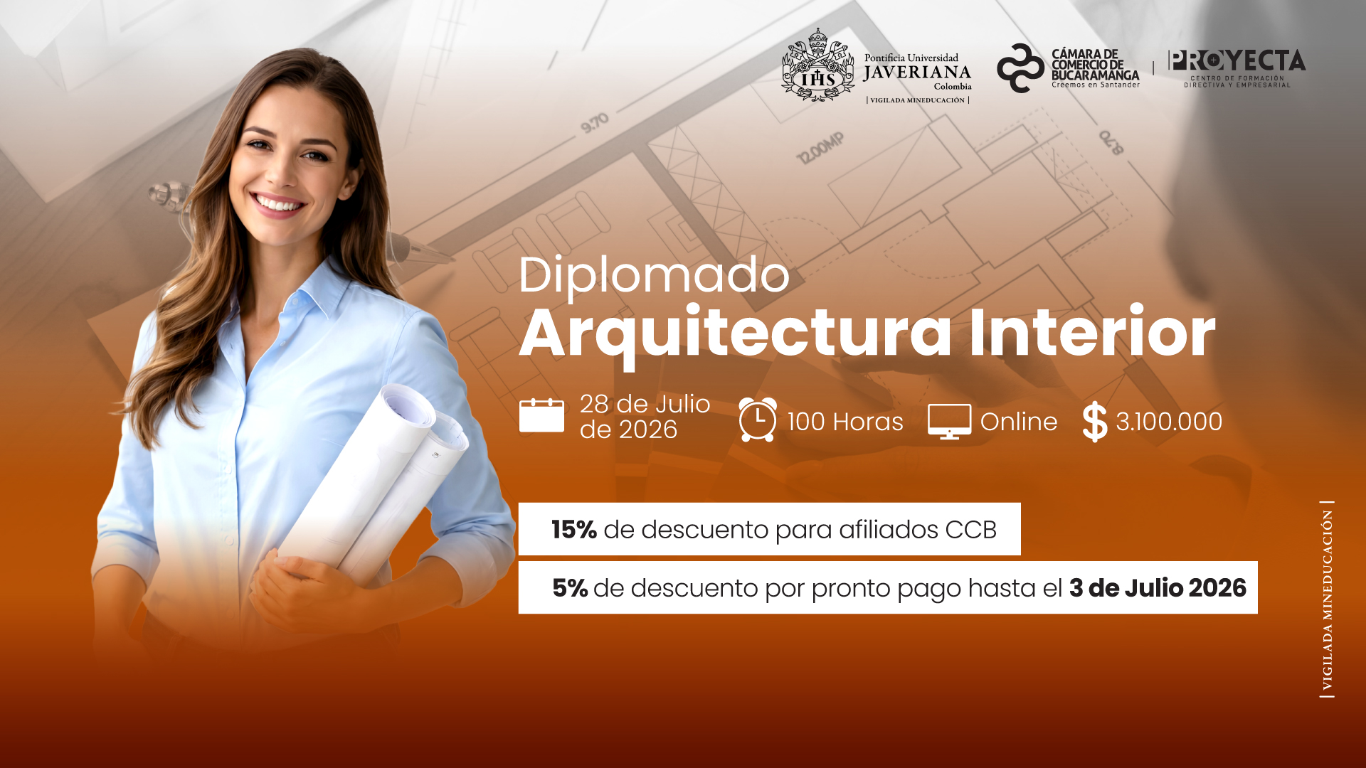DIPLOMADO ARQUITECTURA INTERIOR- PONTIFICIA UNIVERSIDAD  JAVERIANA