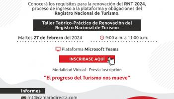 TALLER TEÓRICO-PRÁCTICO DE RENOVACIÓN DEL RNT 27 FEBRERO 2024