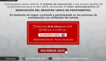 TALLER DE RENOVACIÓN REGISTRO ÚNICO DE PROPONENTES - RUP 2024